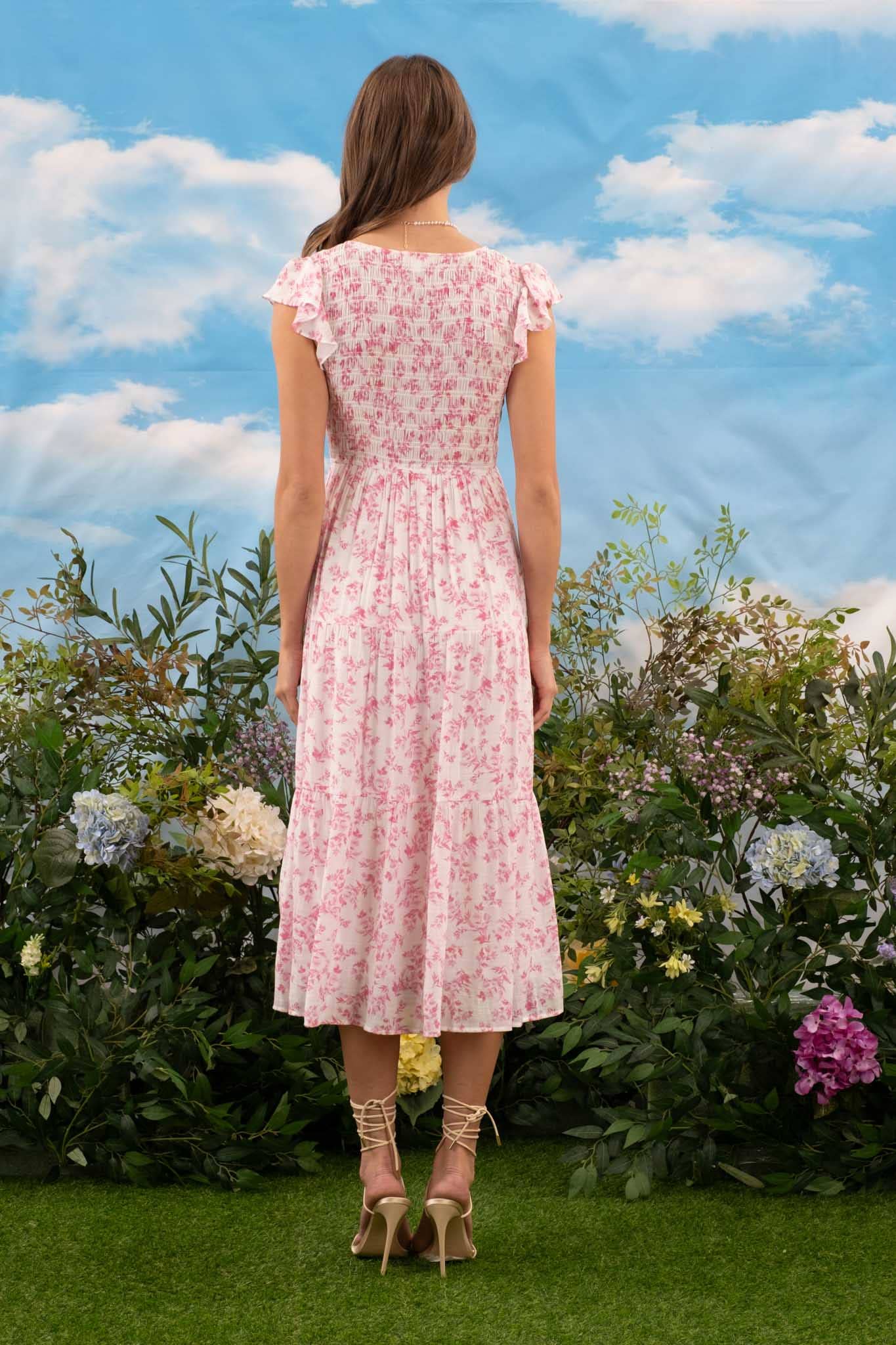 Floral Smocked Midi Dress