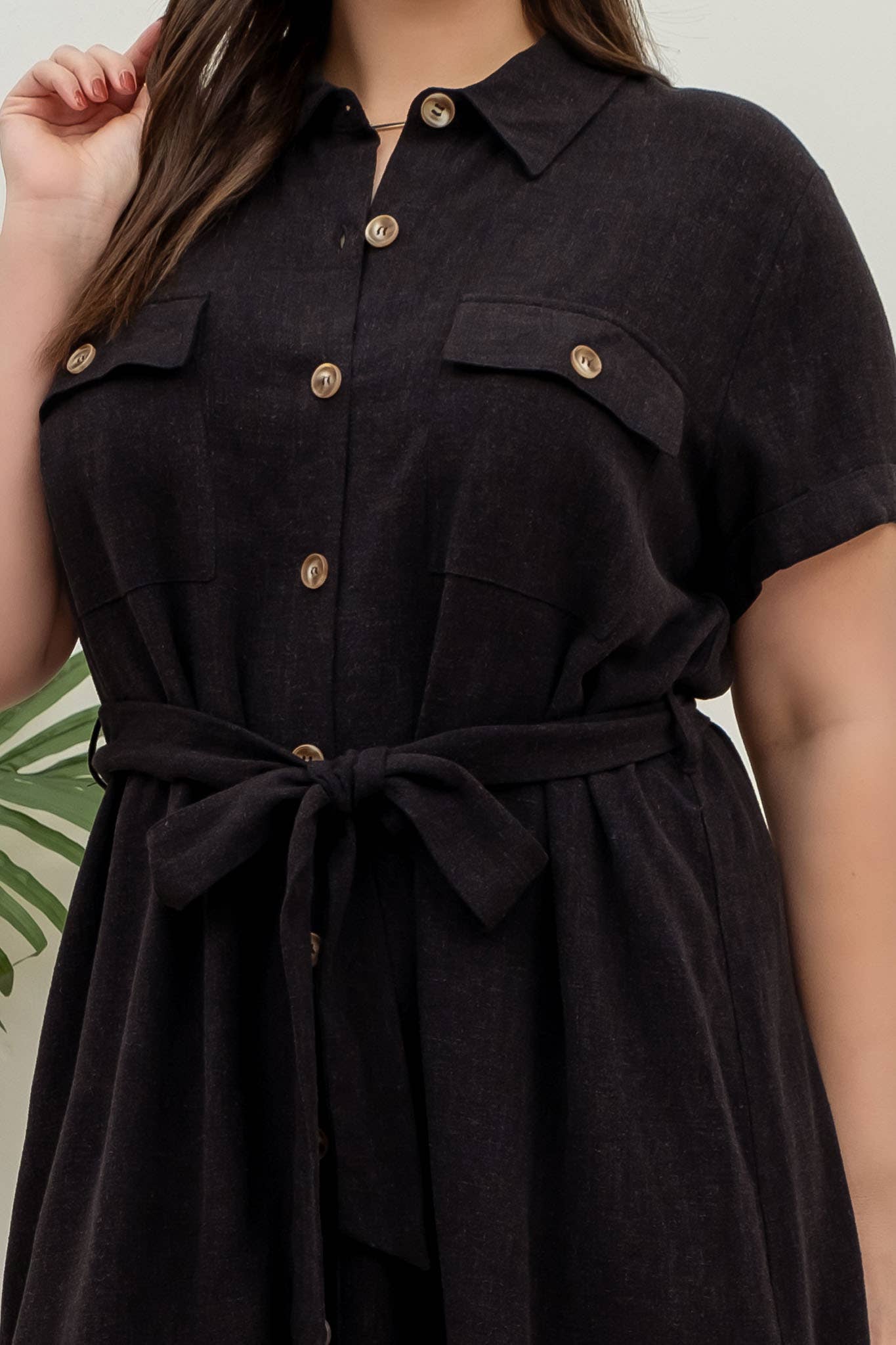 Collared Belted Mini Dress