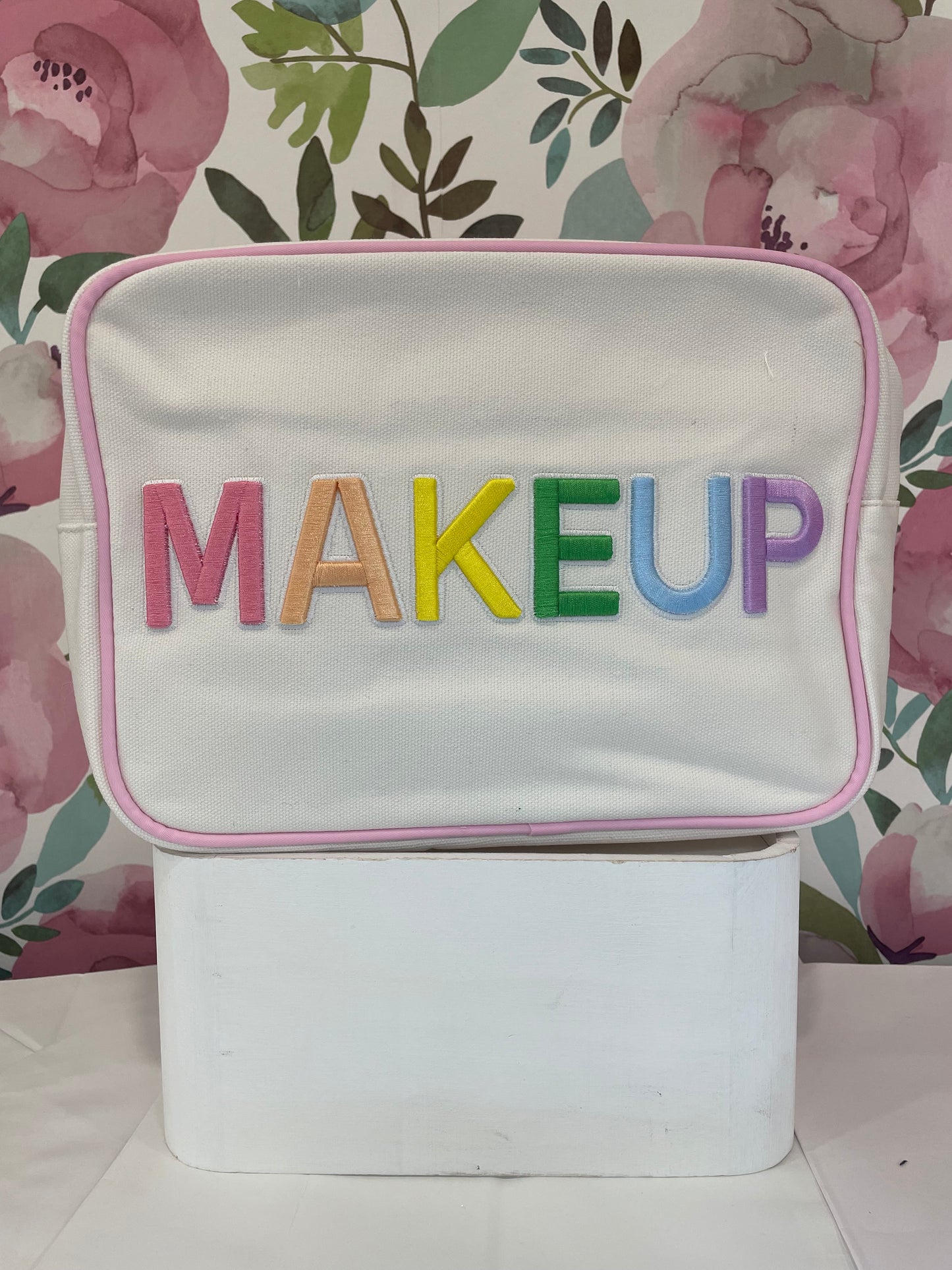 Makeup XLarge Canvas Embroidered Bag