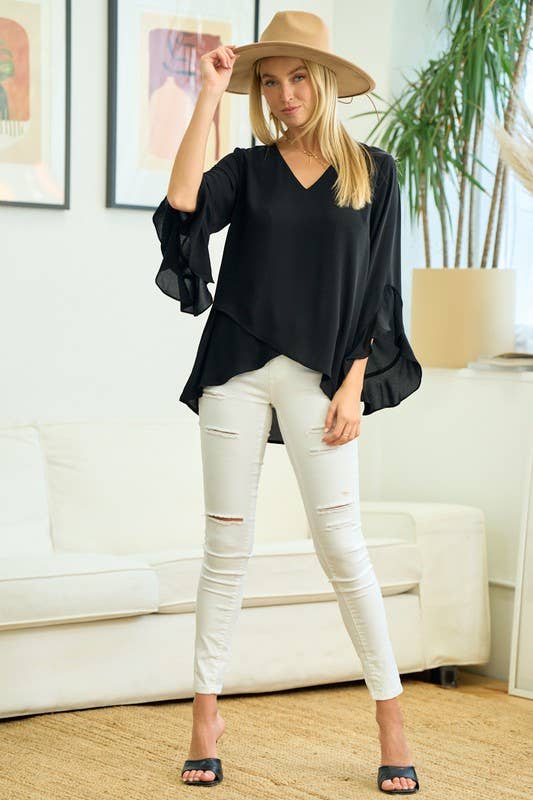 V-neck Ruffle Top