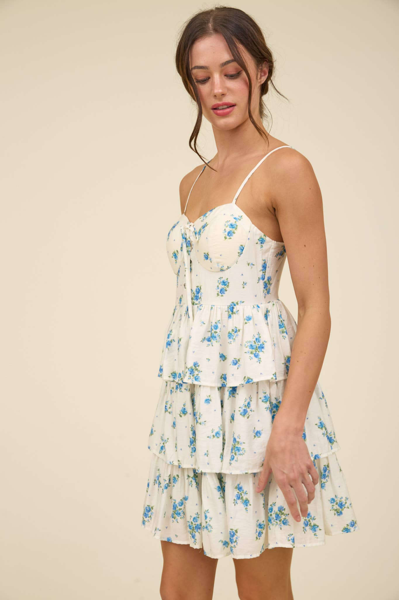Front Lace Tiered Dress