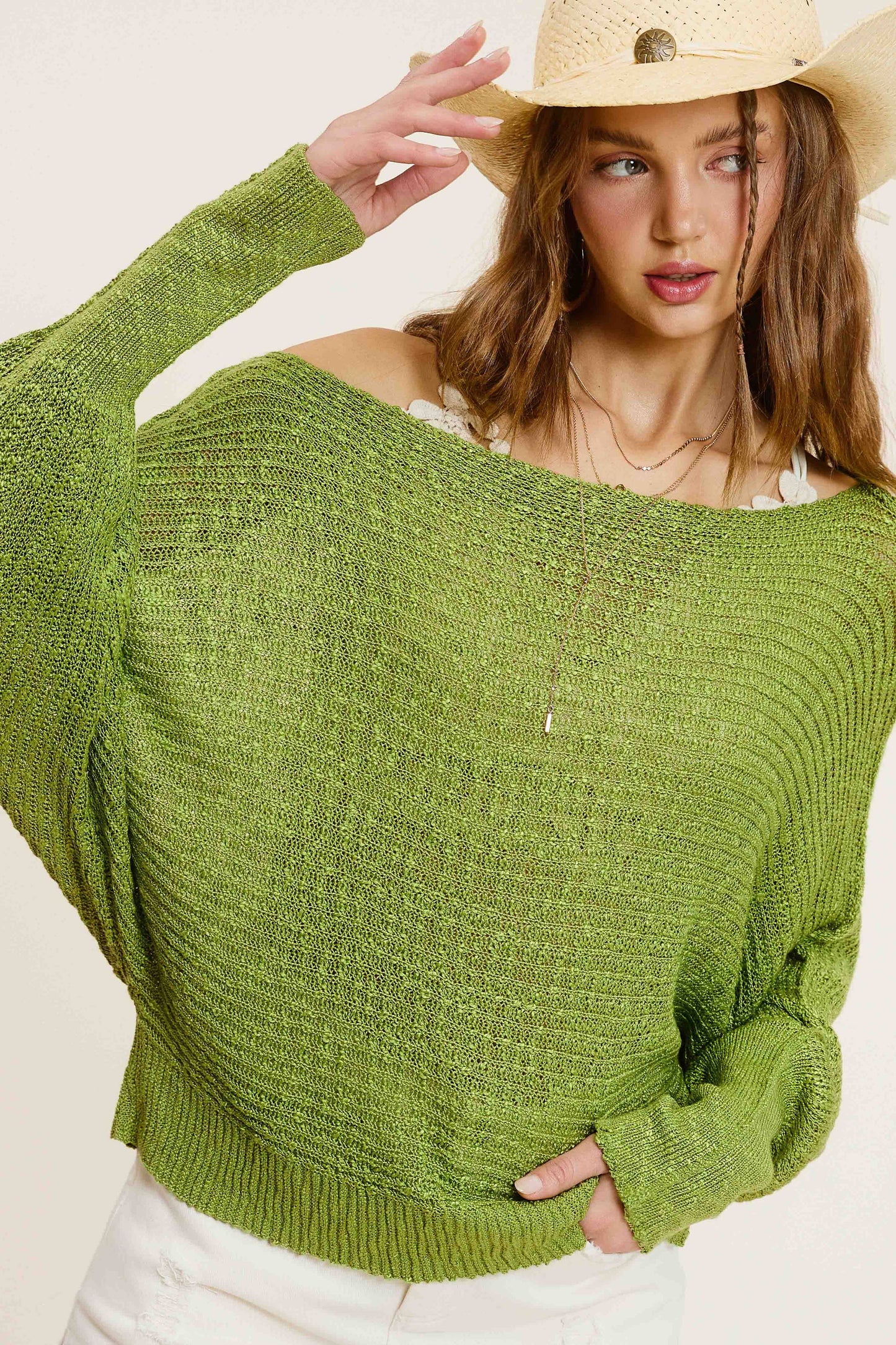 Boat Neck Sweater Top