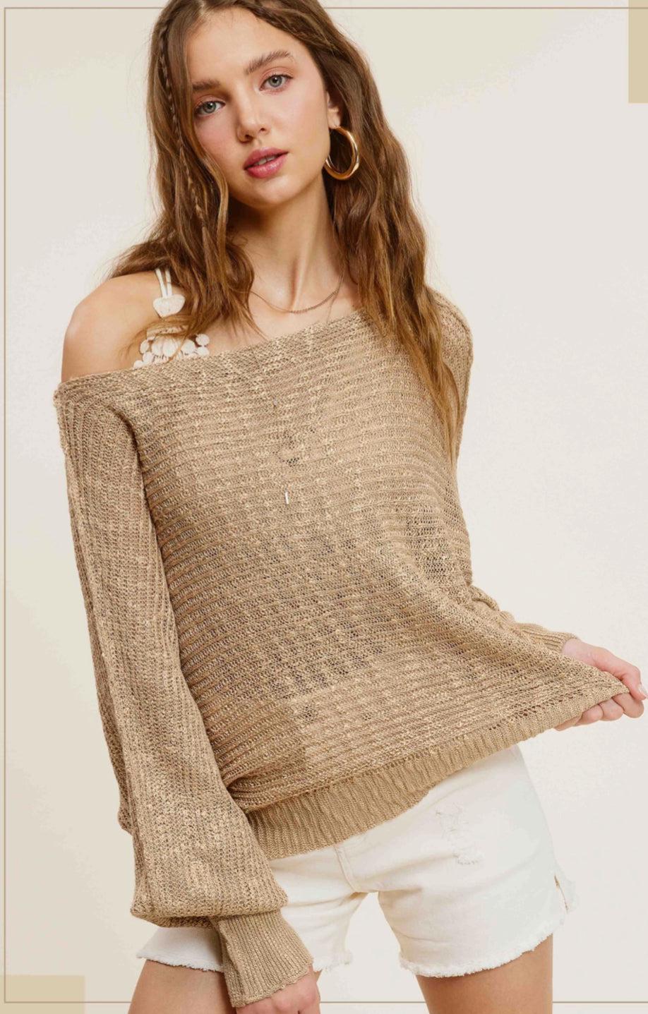 Boat Neck Sweater Top