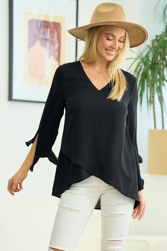 V-neck Ruffle Top