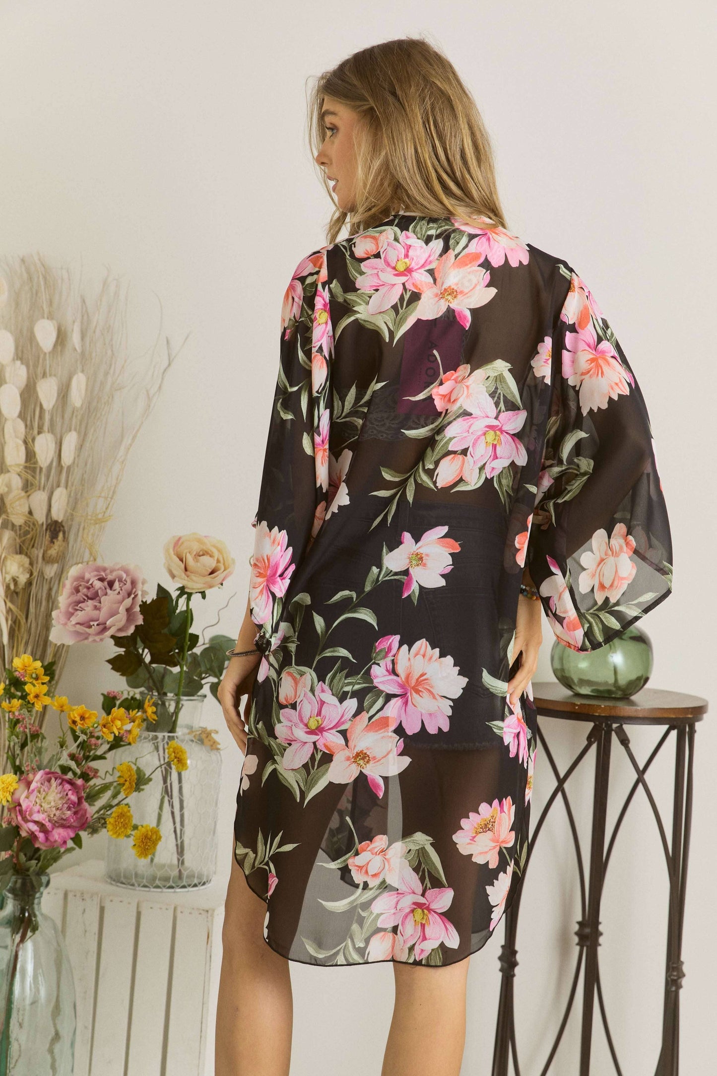 Floral Chiffon Kimono