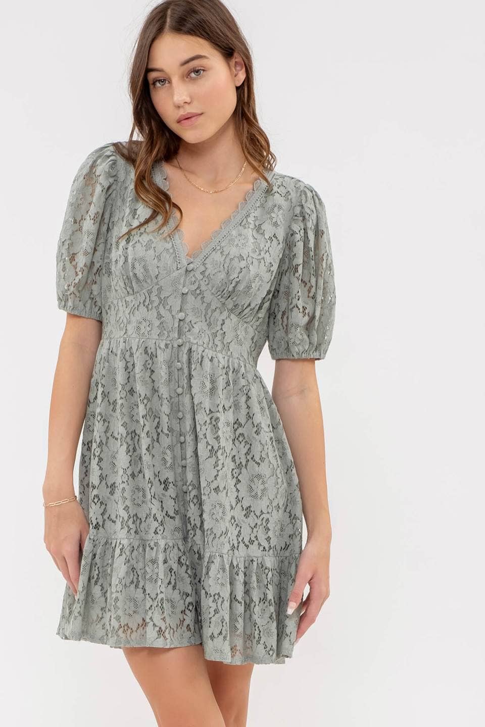 Floral Lace Mini Dress