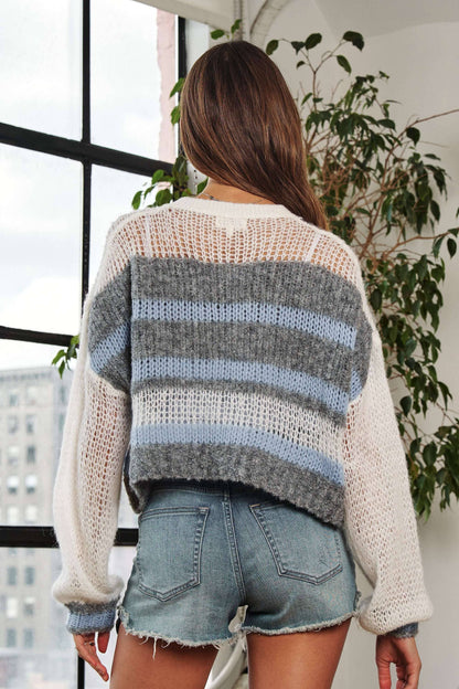 Lightweight Fabric Mix Sweater