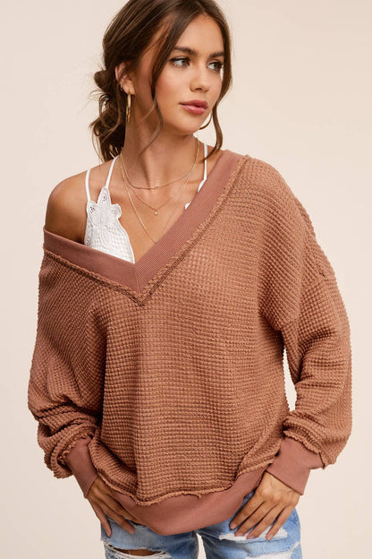 Loose Waffle Textured Top