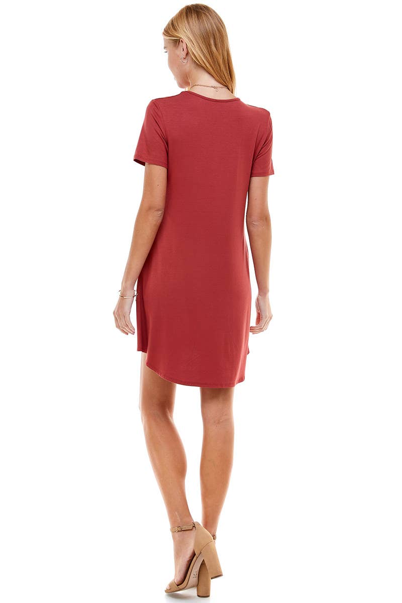 Short Sleeve Pockets Mini Dress