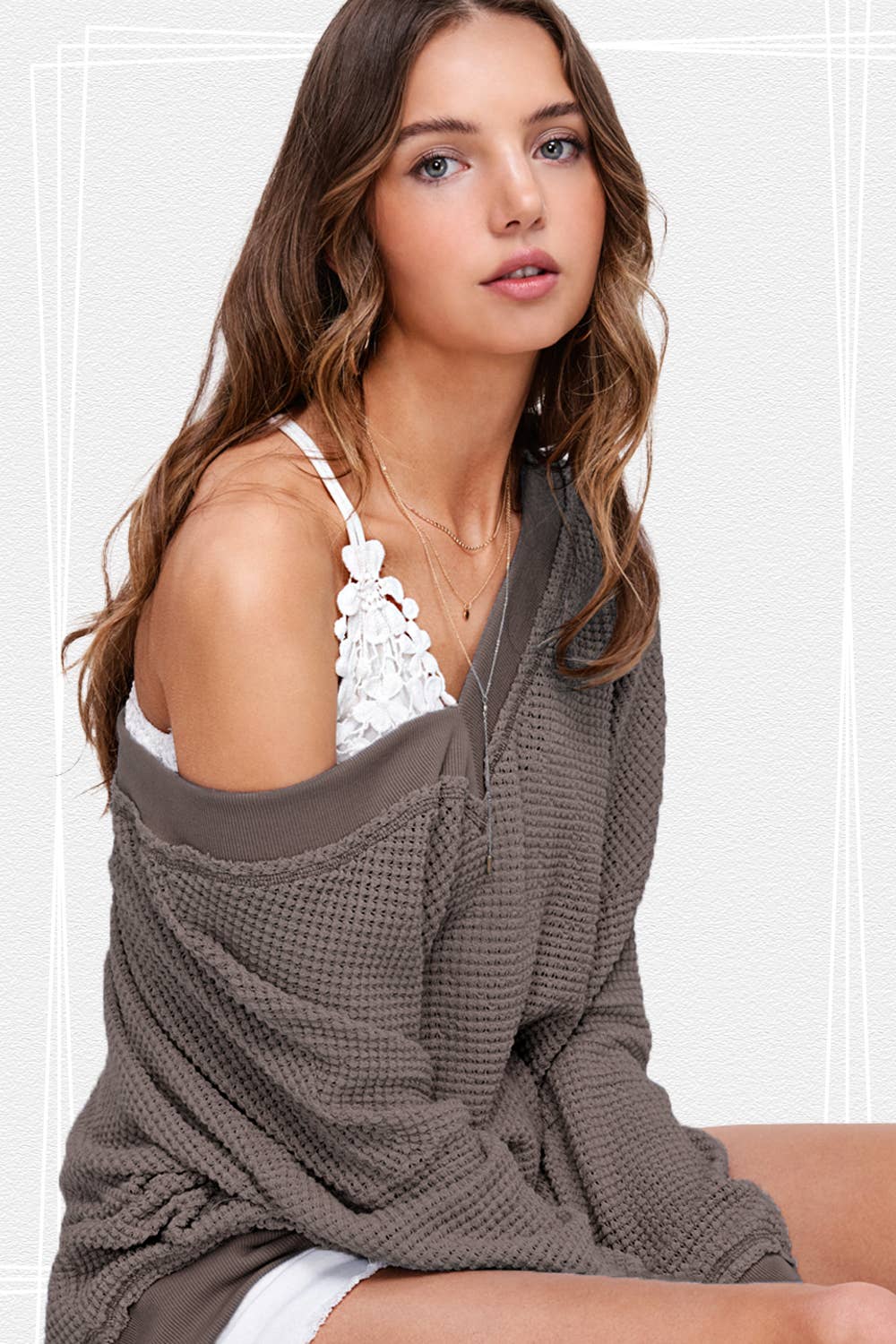 Loose Waffle Textured Top