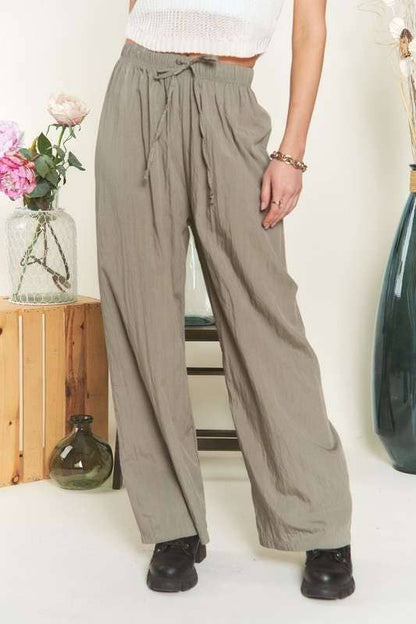 Waist Tie Flowy Pants