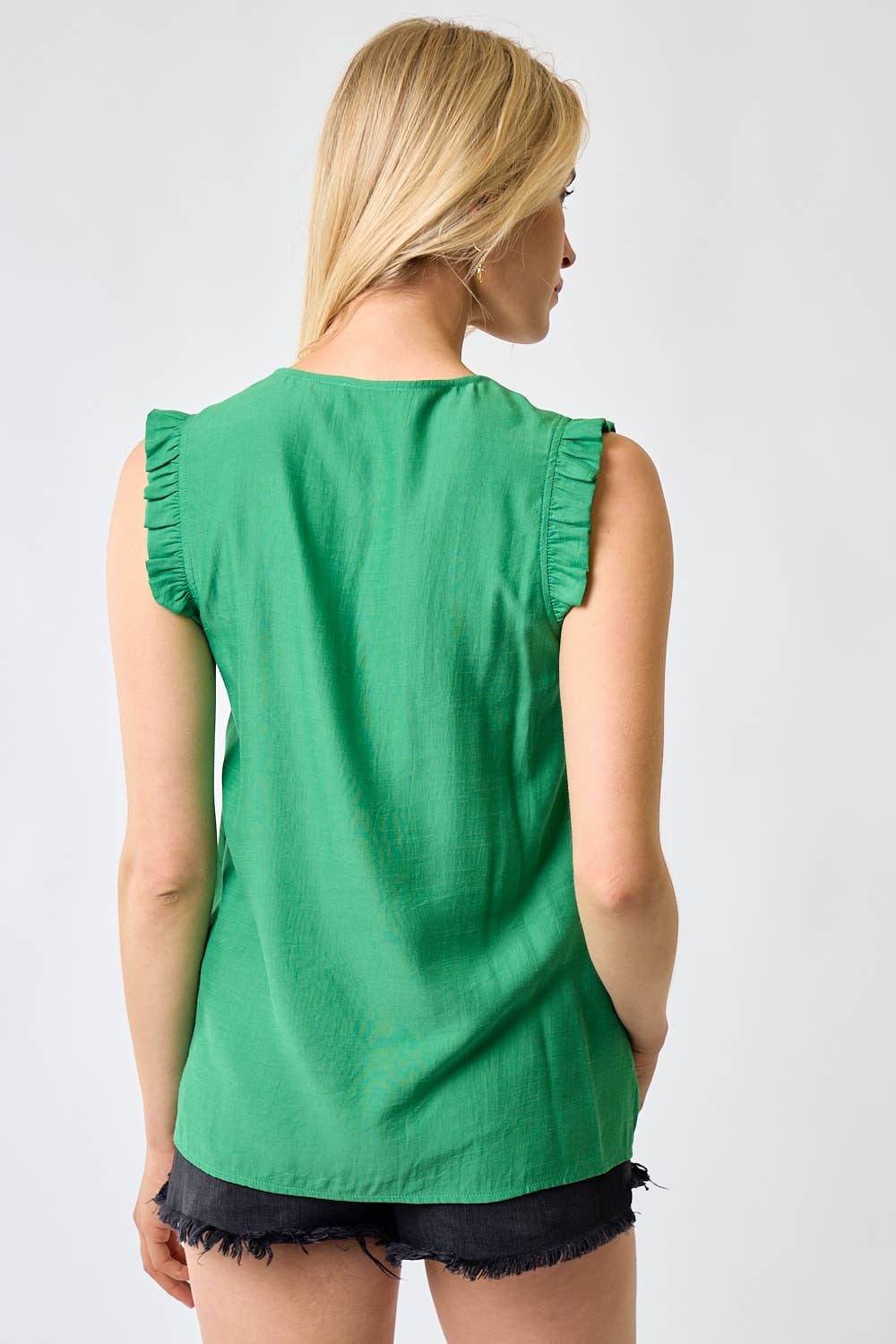 Scallop Neck Woven Top