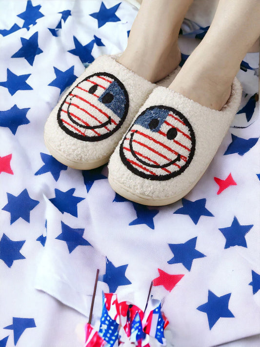 Stars and Stripes Smile Slippers