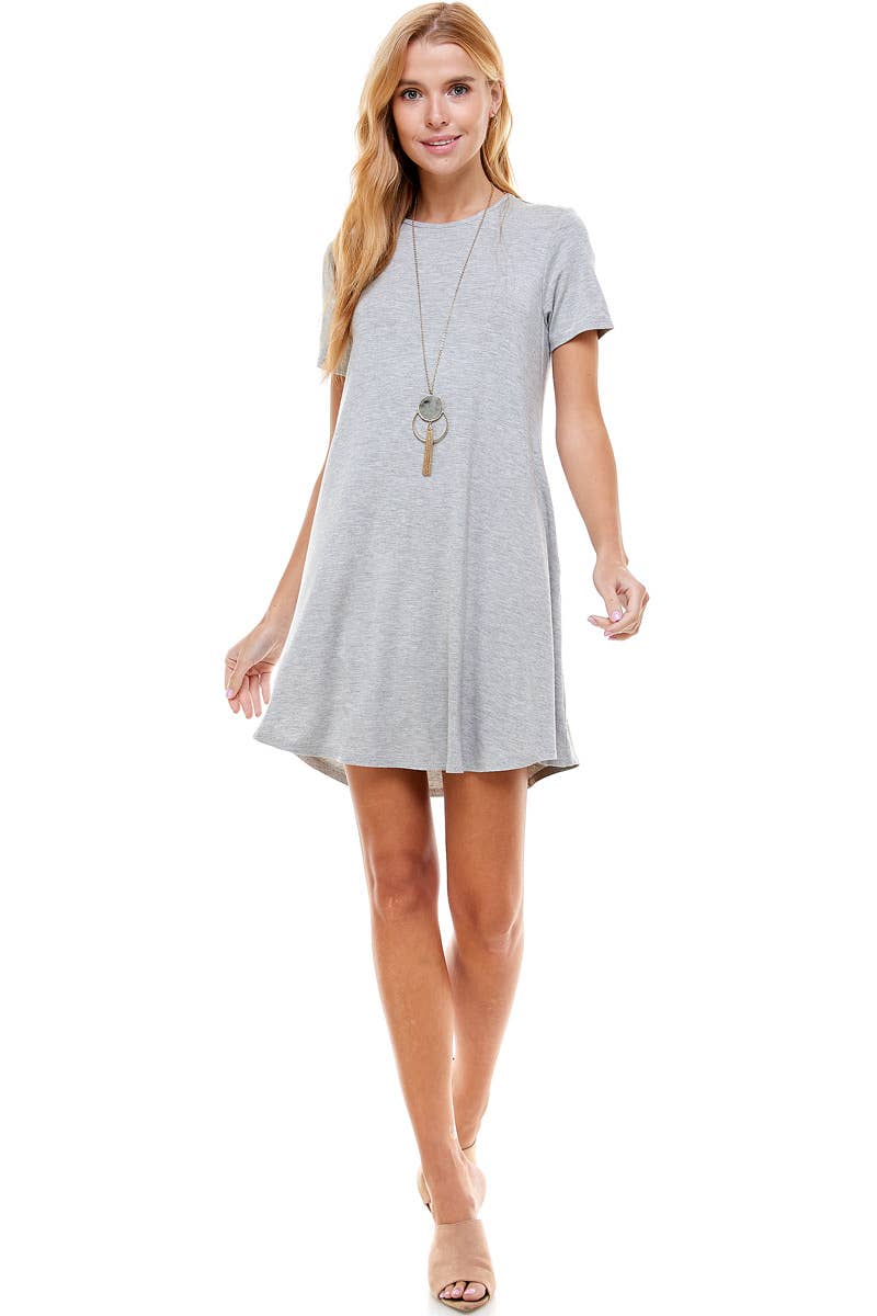 Short Sleeve Pockets Mini Dress