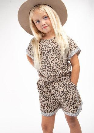 Girls Leopard Romper
