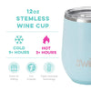 Swig aquamarine shimmer stemless wineglass (12oz)